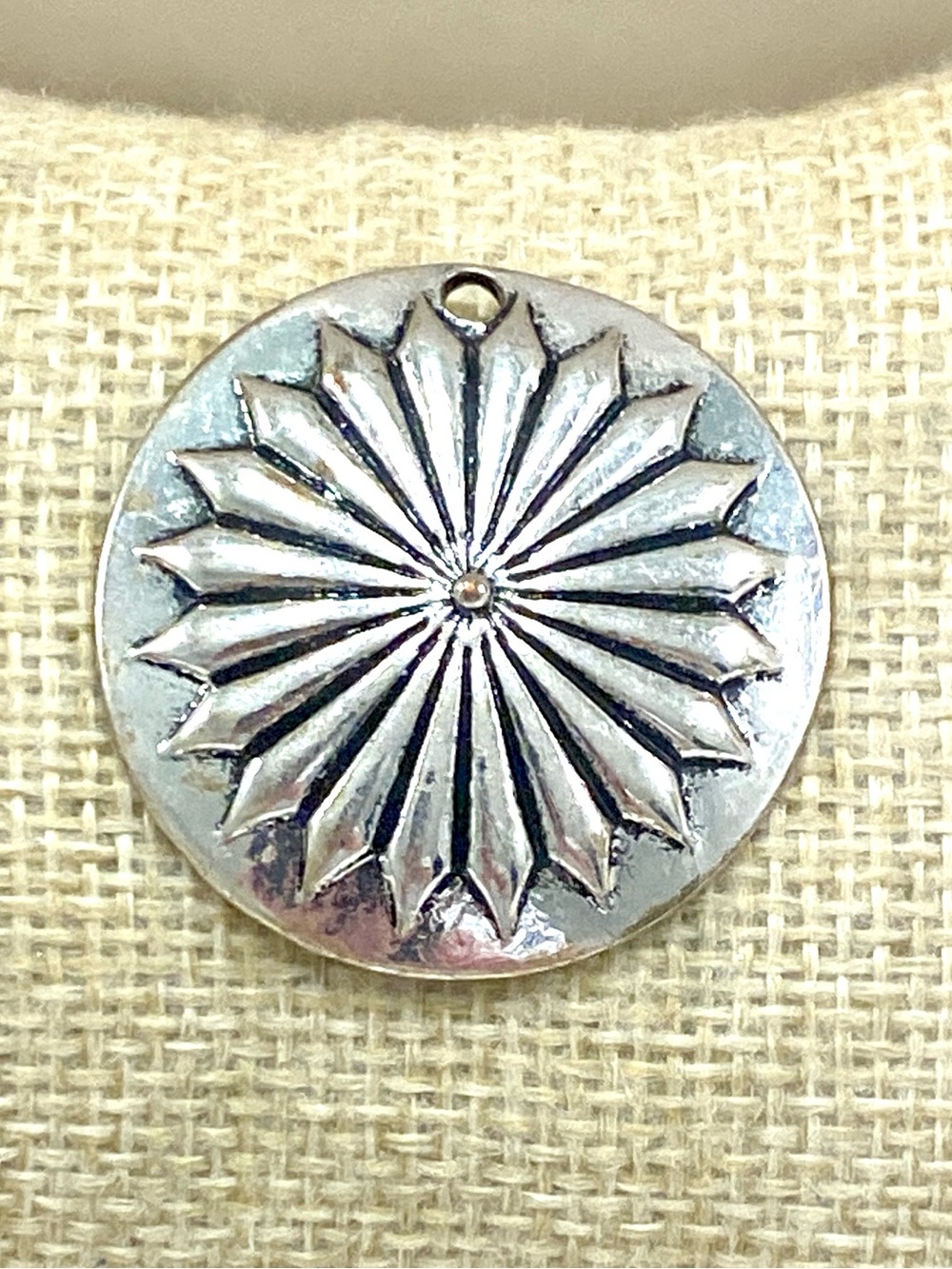 Vintage Round Sunburst Pendant
